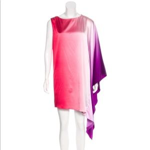 Nicole Miller Artelier ombré asym drape dress sz L